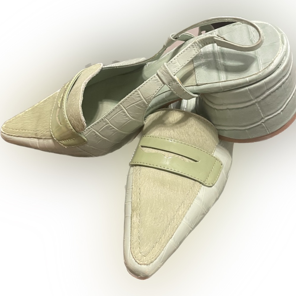 Jeffrey Campbell FERRA Heeled Slingbacks in Mint Green Size 7